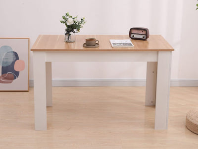 Dining Table Rectangular Wooden 120M-Wood&White