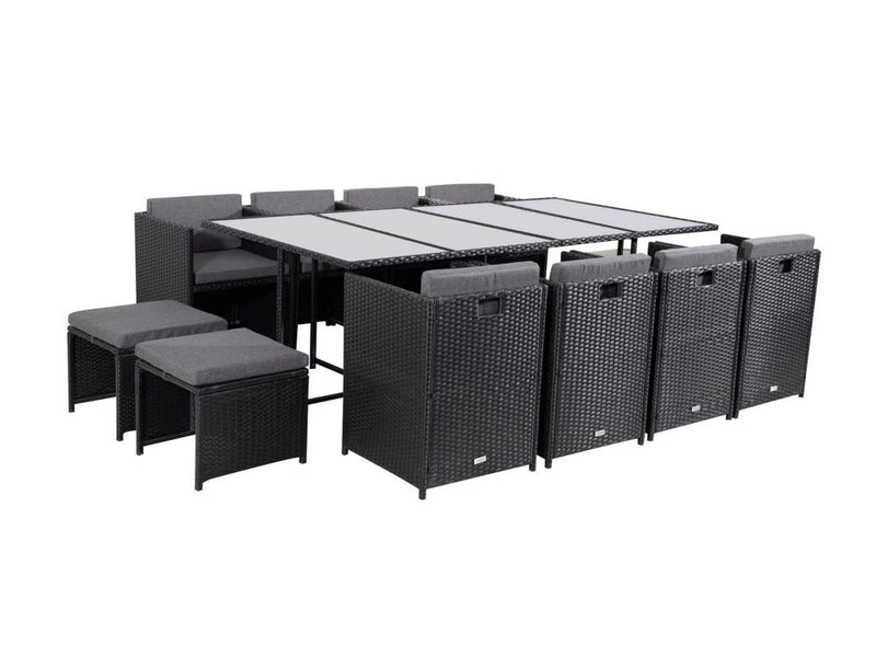 Bali 13PC Outdoor Dining Set-Black