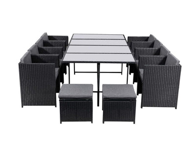 Bali 13PC Outdoor Dining Set-Black