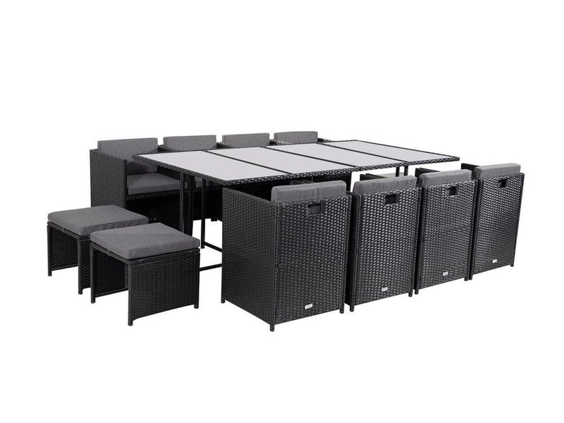 Bali 13PC Outdoor Dining Set-Black