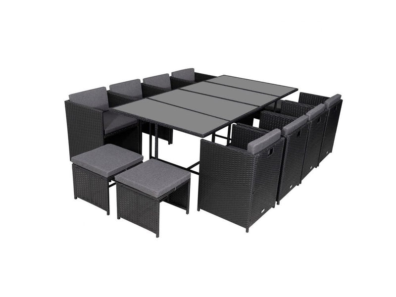 Bali 13PC Outdoor Dining Set-Black