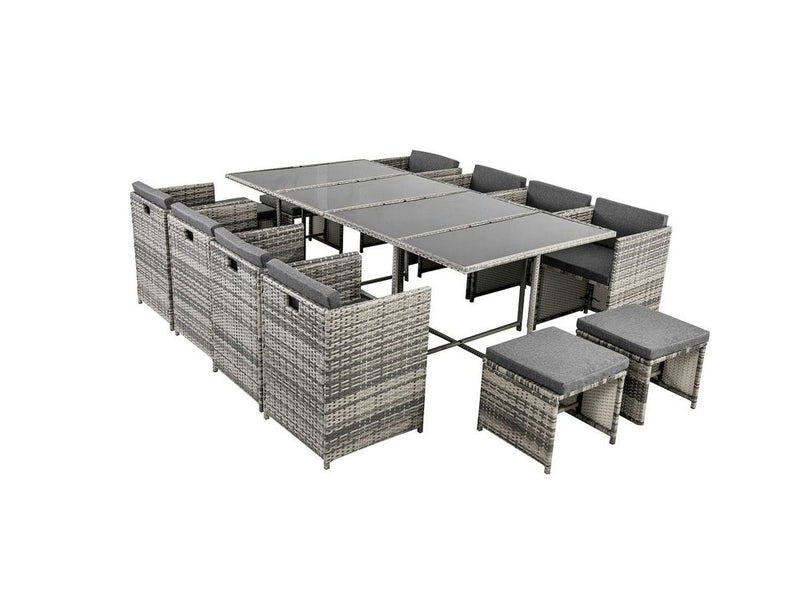 Bali 13PC Outdoor Dining Set-Grey