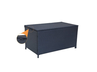 Outdoor PE Wicker Storage Box Garden 320L-Black