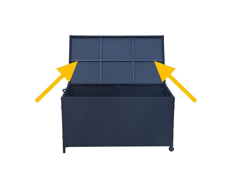 Outdoor PE Wicker Storage Box Garden 320L-Black