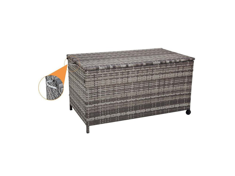 Outdoor PE Wicker Storage Box Garden 320L-Grey