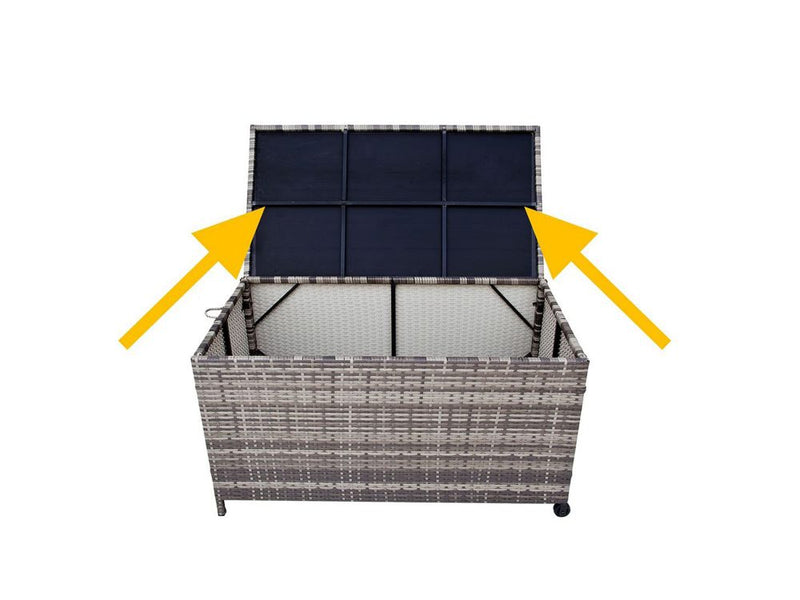 Outdoor PE Wicker Storage Box Garden 320L-Grey