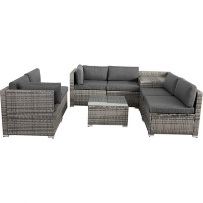 8PCS Outdoor Furniture Modular Lounge Sofa Lizard-Grey