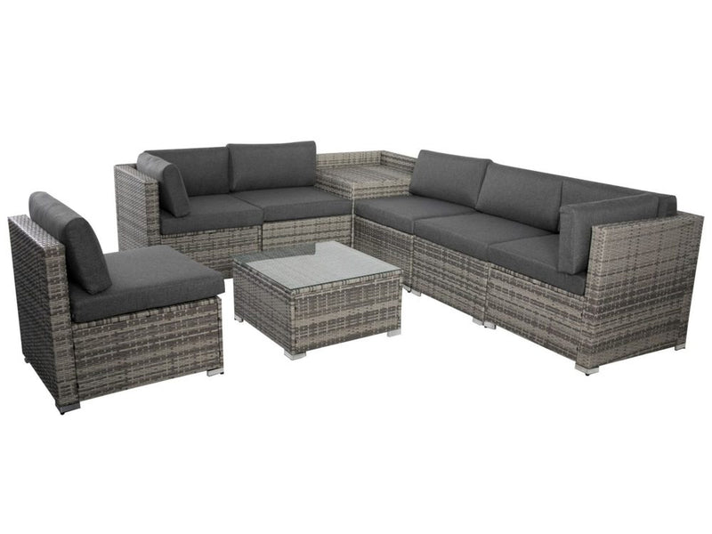 8PCS Outdoor Furniture Modular Lounge Sofa Lizard-Grey