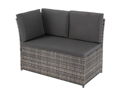 Ella 8-Seater Modular Outdoor Garden Lounge and Dining Set with Table and Stools in Dark Grey Weave