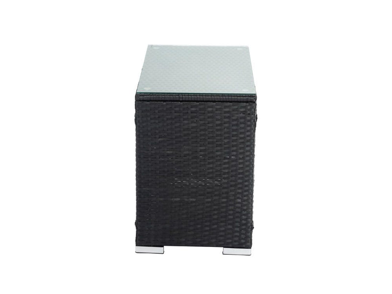 Black Wicker End Table