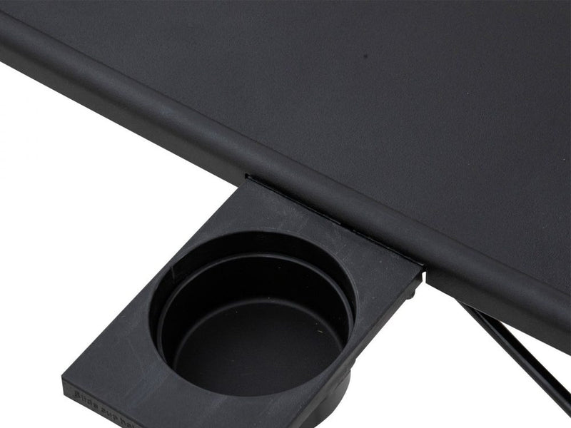 Foldable Table Adjustable Tray Laptop Desk with Removable Cup Holder-Black