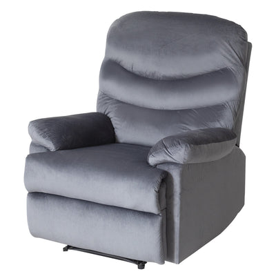 Wide Manual Single Recliner Sofa _ã_ Velvet Grey