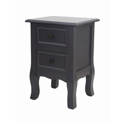 French Bedside Table Nightstand Grey Set of 2