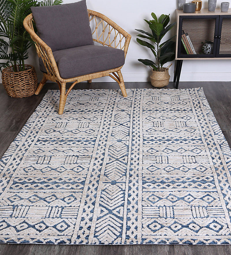 Alayah Tribal Blue Rug 200x290 cm