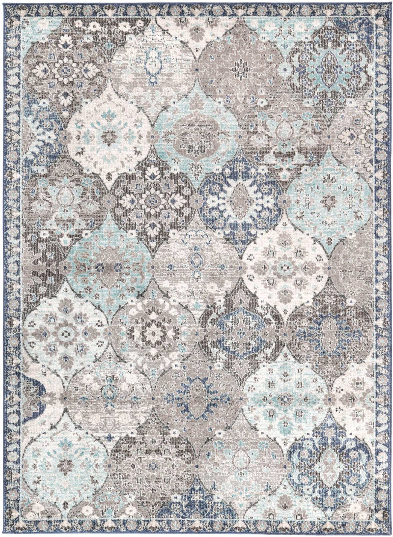 Ezra Multi Blue Lantern Rug 200x290