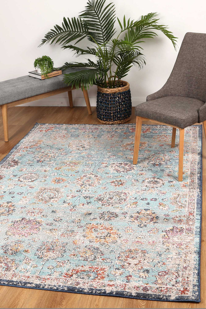 Ezra Multi Blue Traditional Rug 200x290