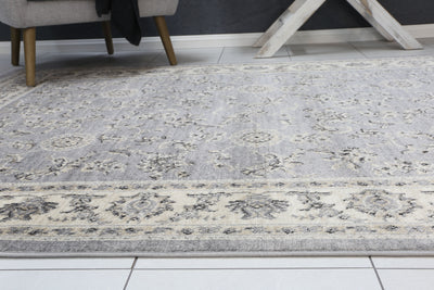 Arya  Grey Cream Border Rug 160x220 cm