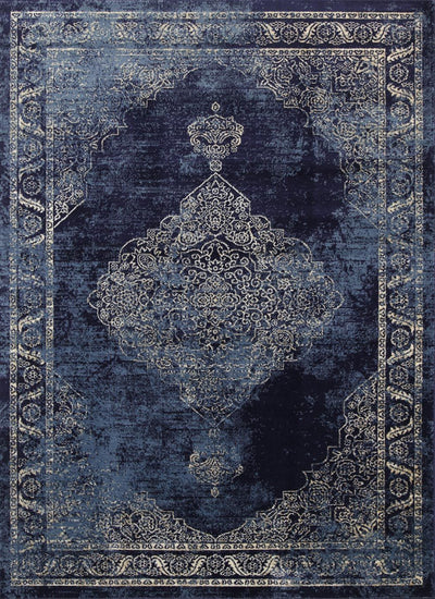 Arya Navy Blue Distress Rug 160x220 cm