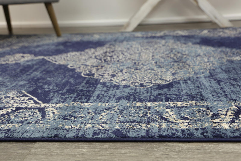 Arya Navy Blue Distress Rug 160x220 cm