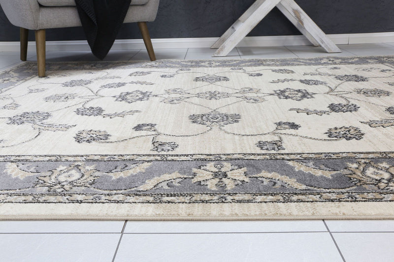 Arya Cream Grey Oriental Rug 160x220 cm