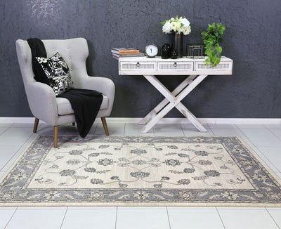 Arya Cream Grey Oriental Rug 160x220 cm