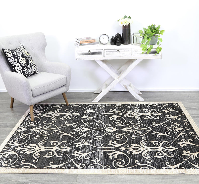 Arya Grey Beige Ikat Rug 160x220 cm