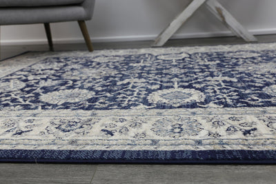 Arya Navy Blue Traditional Rug 160x220 cm