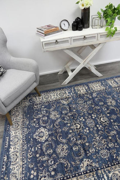 Arya Distressed Navy Blue Rug 160x220 cm