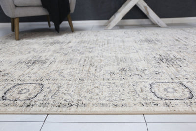 Arya Cream Grey Contemporary Rug 160x220 cm