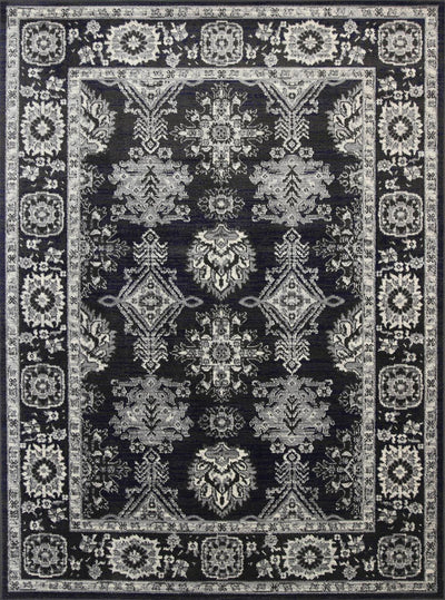 Arya Traditional Navy Grey Rug 160x220 cm