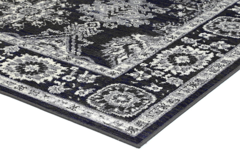 Arya Traditional Navy Grey Rug 160x220 cm