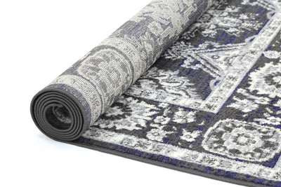 Arya Traditional Navy Grey Rug 160x220 cm