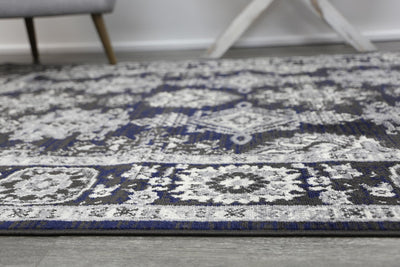 Arya Traditional Navy Grey Rug 160x220 cm