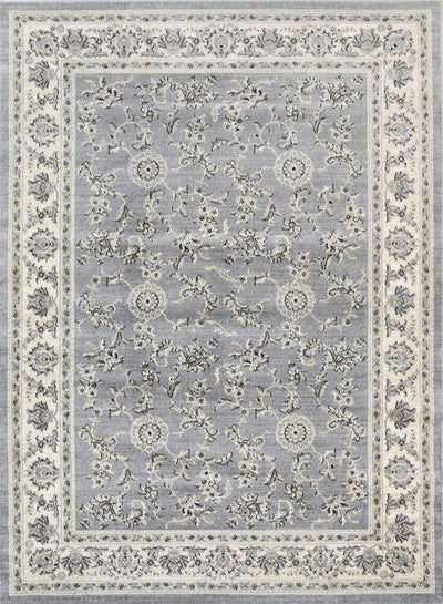 Arya  Grey Cream Border Rug 200x290 cm