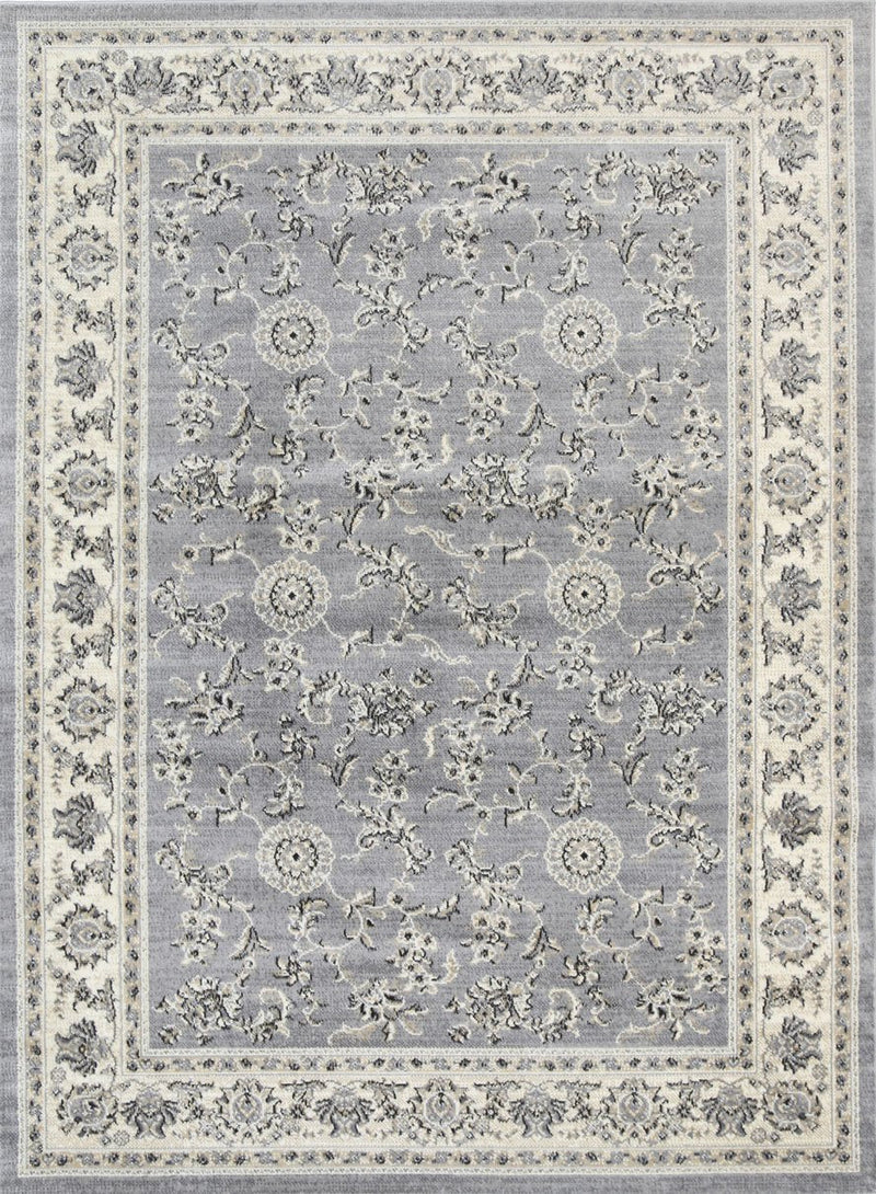 Arya  Grey Cream Border Rug 200x290 cm