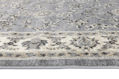 Arya  Grey Cream Border Rug 200x290 cm