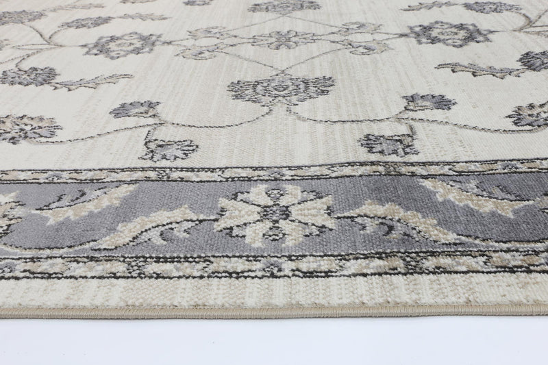 Arya Cream Grey Oriental Rug 200x290 cm