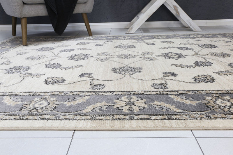 Arya Cream Grey Oriental Rug 200x290 cm