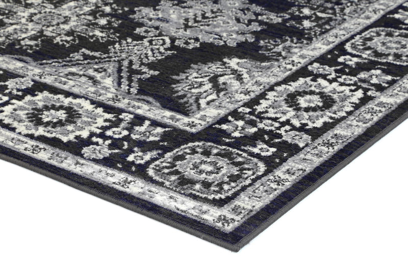 Arya Traditional Navy Grey Rug 200x290 cm