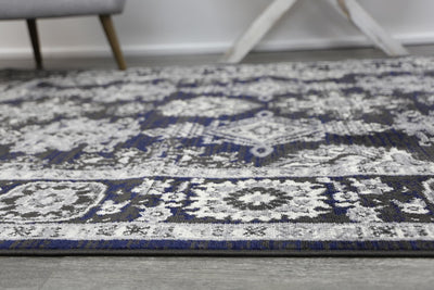 Arya Traditional Navy Grey Rug 200x290 cm