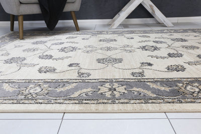 Arya Cream Grey Oriental Rug 240x330 cm