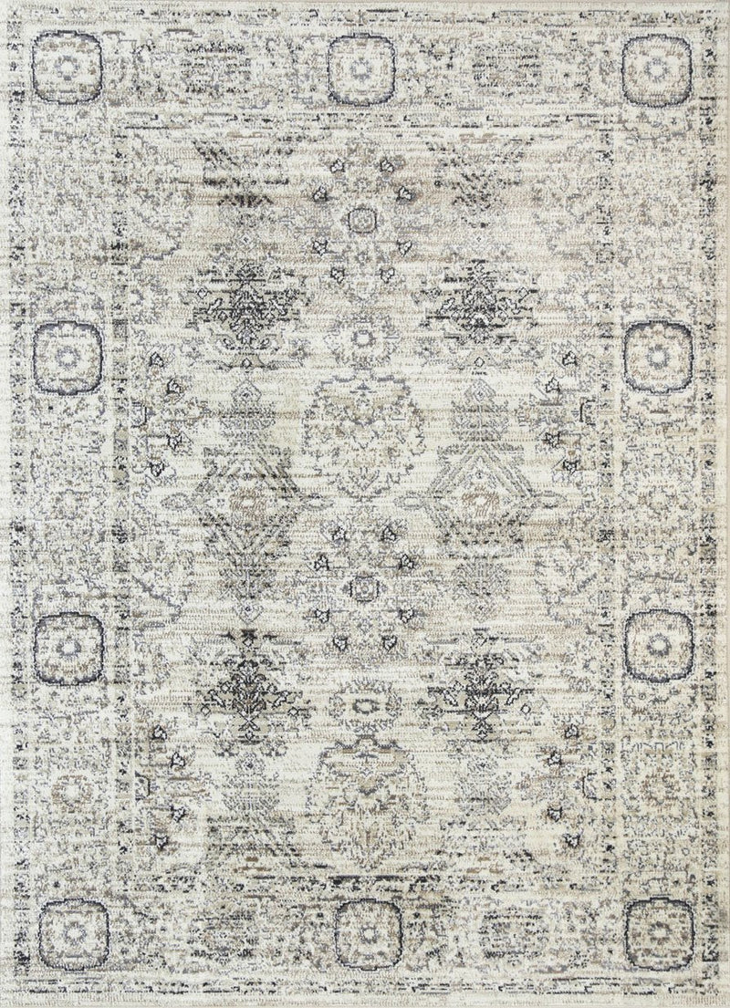 Arya Cream Grey Contemporary Rug 240x330 cm