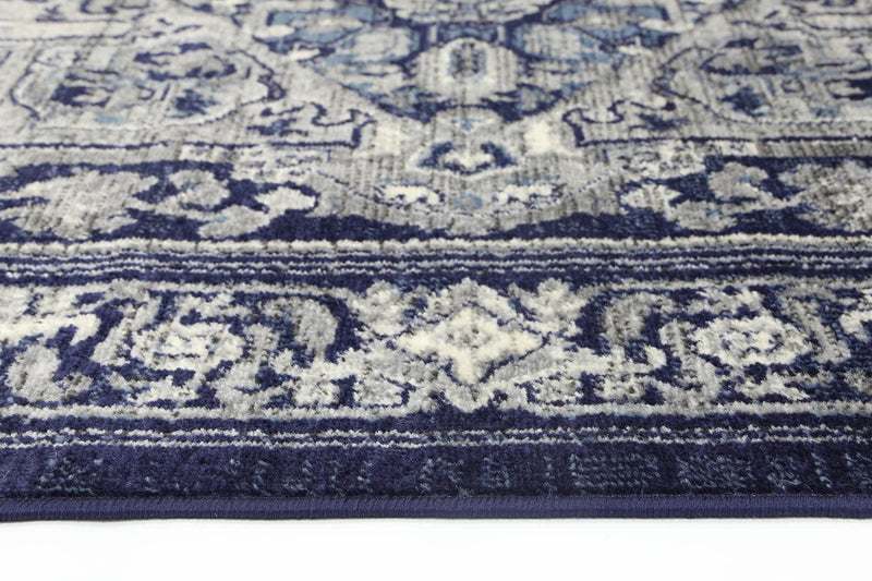 Arya Navy Blue Transitional Rug 80x300 cm