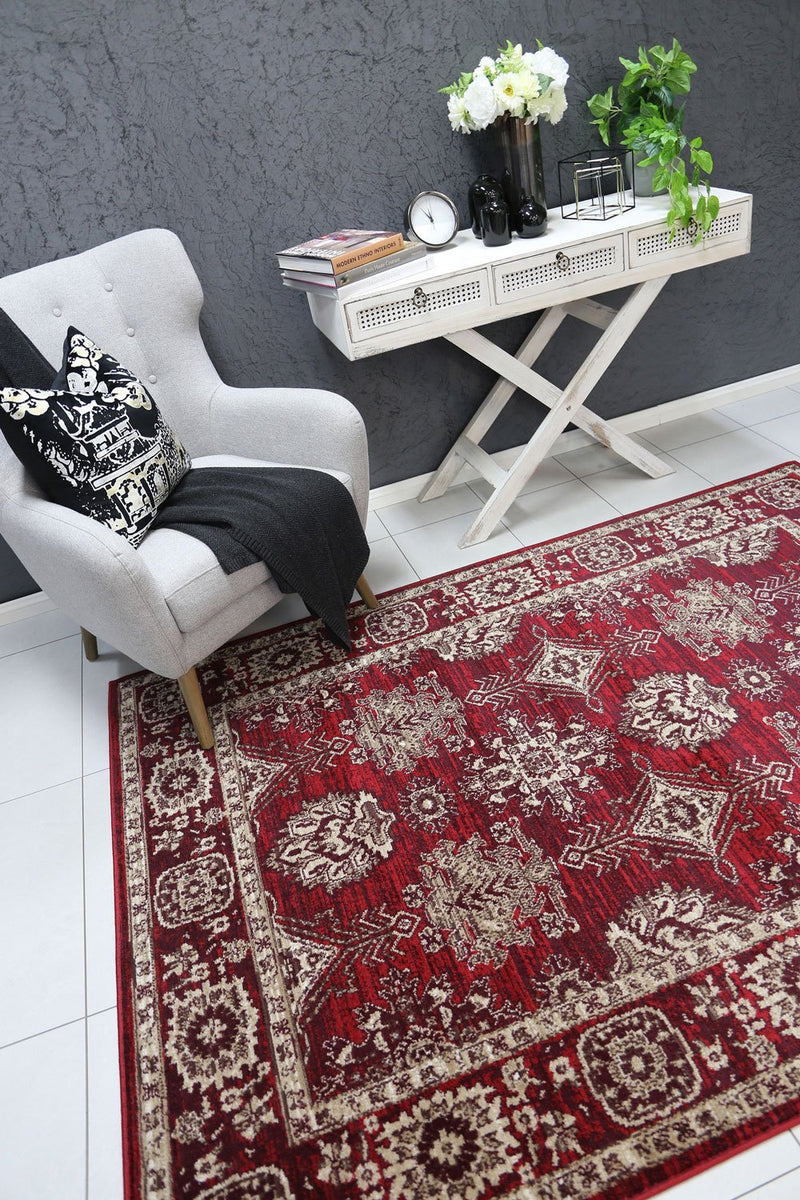 Arya Red Traditional Rug 80x300 cm