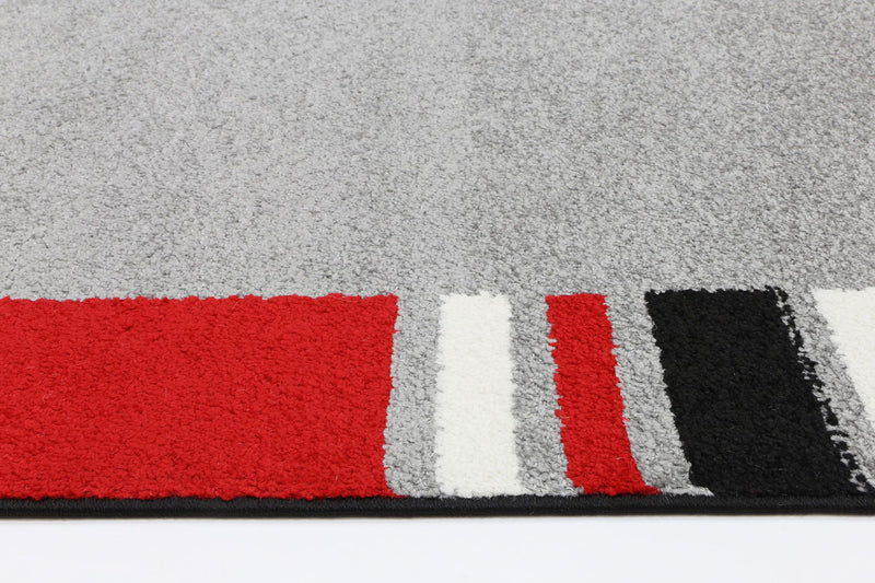 Atta Grey Red Border Rug 160x220 cm