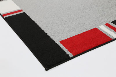 Atta Grey Red Border Rug 160x220 cm