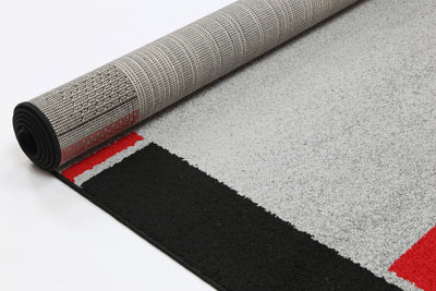 Atta Grey Red Border Rug 160x220 cm