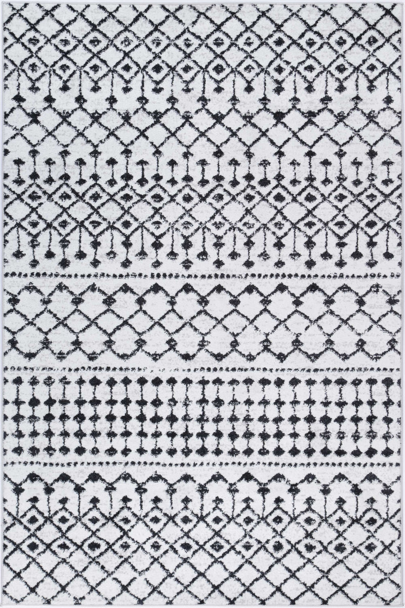 Ermina Tribal Black White Rug 200x290cm