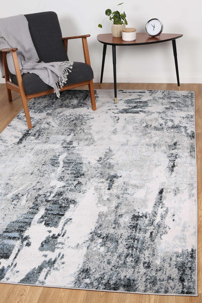 Ermina Modern Abstract Grey Rug 200x290cm