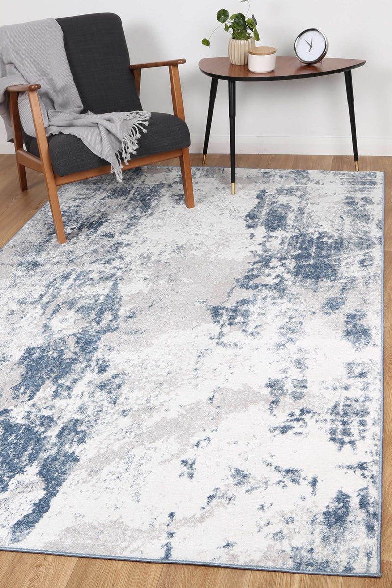 Ermina Modern Abstract Blue Rug 200x290cm